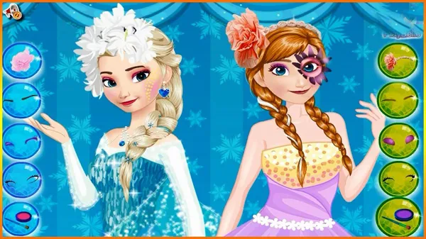 game trang điểm - Thời trang Elsa và Anna